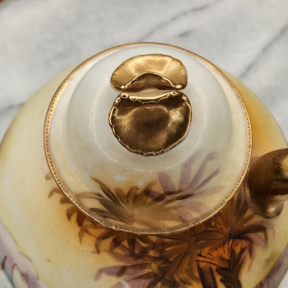 Vintage Nippon Hand Painted Palm Tree Tea Set Porcelain Good Condition - Picture 3 of 15